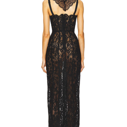 Women's Lace Hollow Out Halter Backless Hip Wrap Evening Party Dress