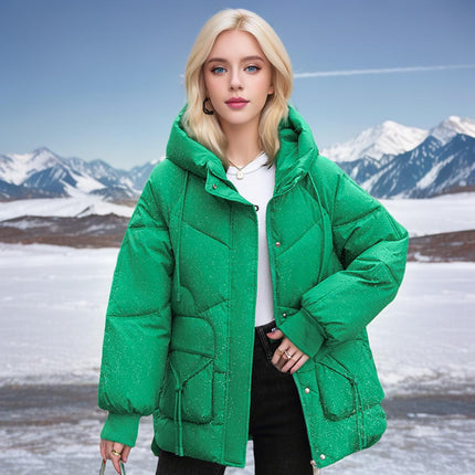 Green Hooded Duck Down Jacket for Women and Men Winter Coat