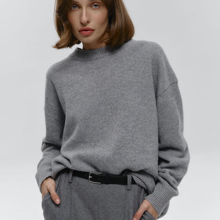 Women's Oversized O-Neck Knit Sweater Loose Warm Autumn Winter Pullover