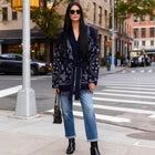 Women’s Winter Jacquard Lace-Up Lapel Tassel Cardigan Coat Jacket