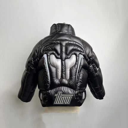 Custom Logo Black Quilted Puffer Jacket Luxury Men's Winter Down Coat