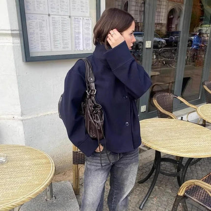 Women’s Elegant Stand Collar Lace-Up Short Jacket | Chic Streetwear