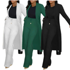 Women Ribbed Cardigan & Wide Leg Pants Set | Elegant Casual Two-Piece Outfit