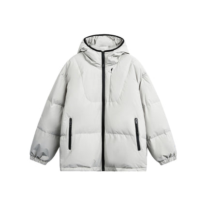 Men's White Duck Down Hooded Jacket Waterproof Warm Winter Coat OEM