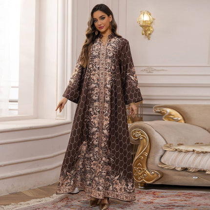 Luxury Rhinestone Embellished Dubai Abaya for Women | Elegant Islamic Dress