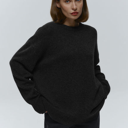 Women's Oversized O-Neck Knit Sweater Loose Warm Autumn Winter Pullover