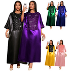 Luxury African Kaftan Dress for Women O-Neck Sequined Loose Abaya