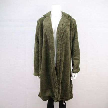 Women's Autumn Winter Teddy Coat Plush Lapel Long Sleeve Warm Coat