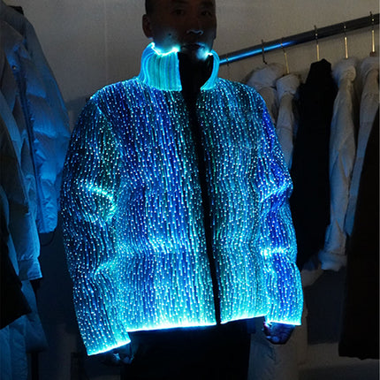 Men's Luxury Luminous LED Down Puffer Jacket Matte Winter
