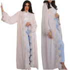 Modest Open Abaya for Women | Floral Ramadan Dubai Muslim Cardigan