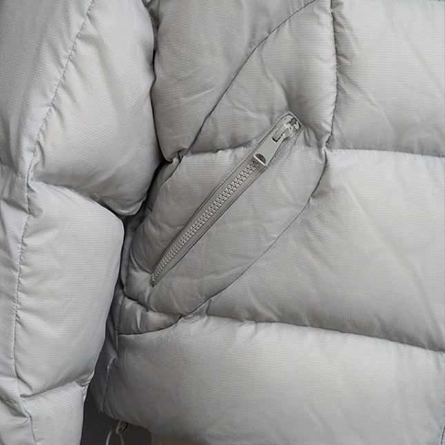 Men’s Grey Luxury Down Jacket 900 Fill Winter Puffer Coat for -10°C Cold