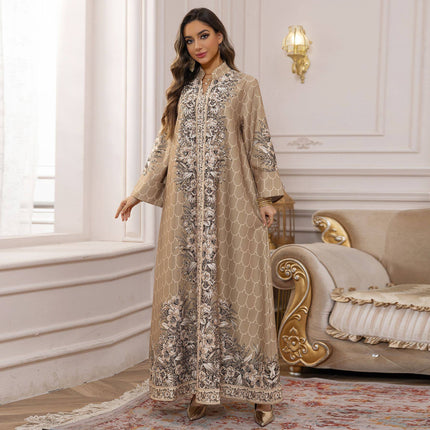 Luxury Rhinestone Embellished Dubai Abaya for Women | Elegant Islamic Dress