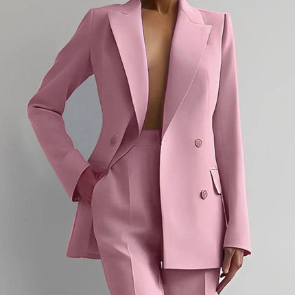 Women’s Slim Fit Office Suit Set Blazer & Pants Formal Business Wear