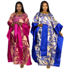African Jacquard Abaya Dress for Women Satin Embroidered with Scarf