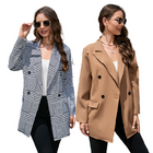 Women’s Double Breasted Trench Blazer Long Sleeve Office Jacket