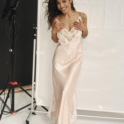 Women's Backless Halter Sleeveless Lace High Slit Summer Party Long Dress