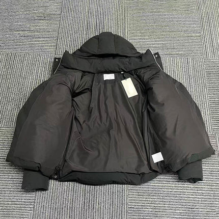 Men's Black Puffer Jacket 700 Fill Duck Down Hooded Winter Coat