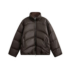 Winter Waterproof Duck Down Jacket for Men Brown Stand Collar Puffer