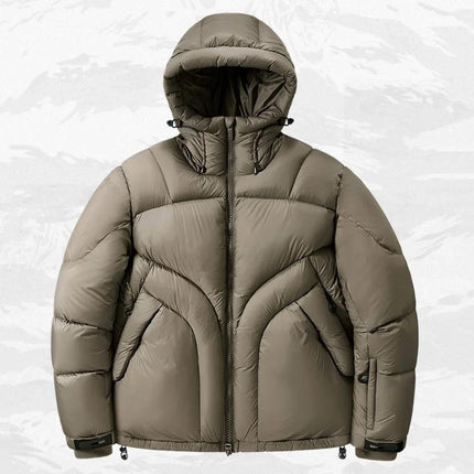 Men's Winter Techwear Puffer Jacket Hooded Tactical Down Coat
