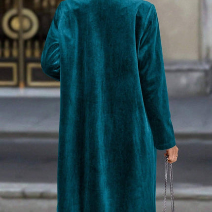 Women's Loose Velvet Single Breasted Lapel Long Sleeve Winter Blazer Coat