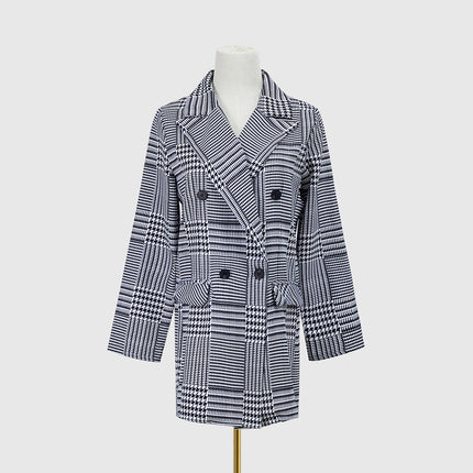 Women’s Double Breasted Trench Blazer Long Sleeve Office Jacket