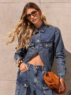 Women's Y2K Vintage Denim Jacket Long Sleeve Lapel Single Breasted Autumn Winter Coat