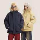 Waterproof Fur Trim Down Parka 90% Duck Down Winter Jacket for Couples