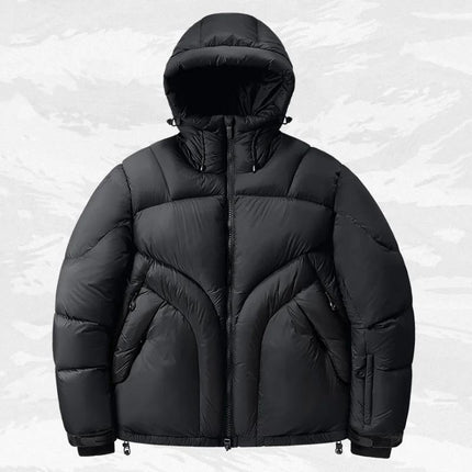 Men's Winter Techwear Puffer Jacket Hooded Tactical Down Coat