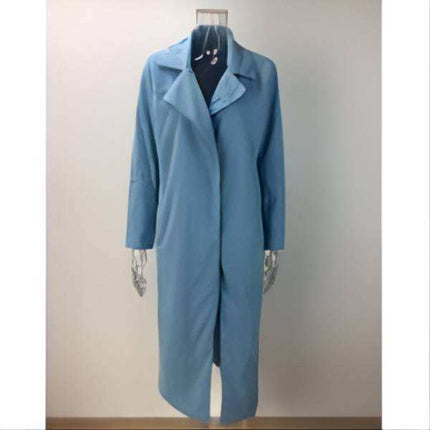 Autumn Long Wool Coat for Women Casual Fashion Ladies Outerwear