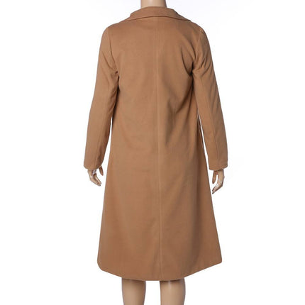 Autumn Long Wool Coat for Women Casual Fashion Ladies Outerwear