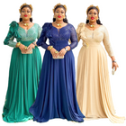 Plus Size V-Neck Sequin Chiffon Maxi Dress Elegant Evening Wear