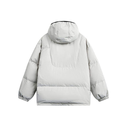 Men's White Duck Down Hooded Jacket Waterproof Warm Winter Coat OEM