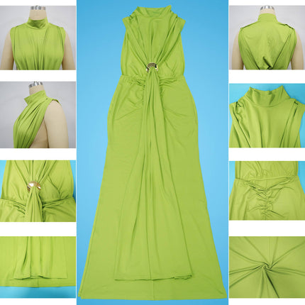 Women’s Elegant Sleeveless Evening Gown with Side Split Party Dress