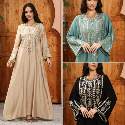 Sequin Embroidered Dubai Abaya for Women | Luxury Islamic Dress