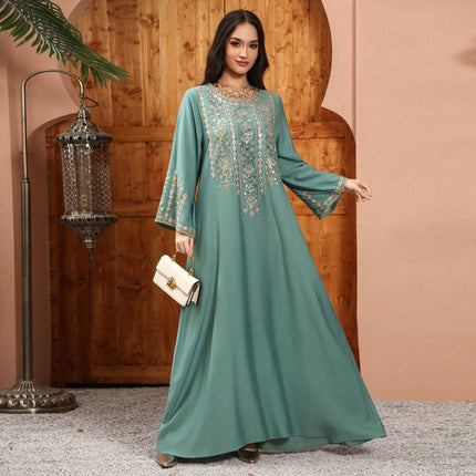 Sequin Embroidered Dubai Abaya for Women | Luxury Islamic Dress