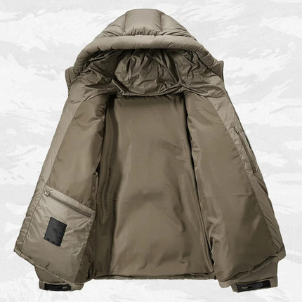 Men's Winter Techwear Puffer Jacket Hooded Tactical Down Coat