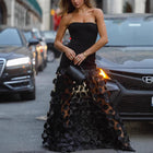 Women's Strapless 3D Polka Dot Slim Fit Summer Maxi Evening Dress