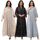 High Quality Rhinestone Abaya Dress for Women Breathable Dubai Kaftan