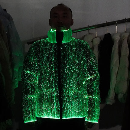 Men's Luxury Luminous LED Down Puffer Jacket Matte Winter