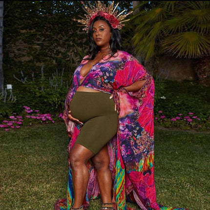 Vintage V-Neck Chiffon Maxi Dress Coat for Women | Casual Long