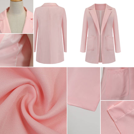 V Neck Long Sleeve Button Cardigan Blazer for Women Office Formal Wear