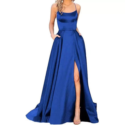 Luxury Strapless Velvet Corset Evening Dress with Split Ruffle