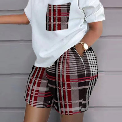 Women Summer Two Piece Set T Shirt Shorts Jogger Gym Plus Size