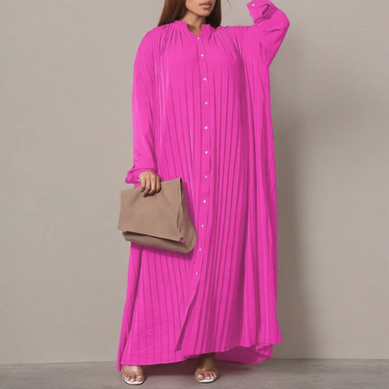 Women’s Summer Loose Pleated Casual Dress Plus Size Comfort Fit