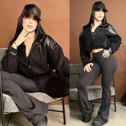 Autumn Winter Women’s Maternity Wool Silk Jacket Coat Slim Vintage Trendy Top