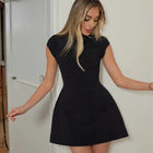 Spring Sleeveless Slim Fit Waist Dress for Women Elegant Solid Color