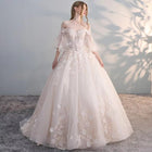 2025 Modest Off Shoulder Lace Wedding Dress Elegant Summer Bridal Gown