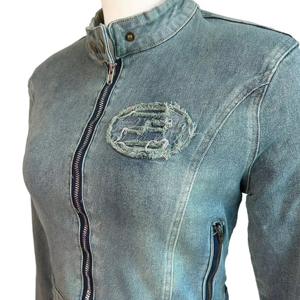 Women’s Embroidered Denim Midi Skirt & Long Sleeve Top Two-Piece Set