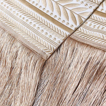 Embroidered Asymmetrical Tassel Blazer Coat for Women Long Sleeve