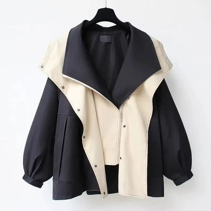 Women’s Hooded Trench Cargo Coat Mid-Length Loose Zipper Korean Style